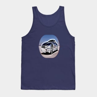 Gray Silver Car Cartoon Tank Top